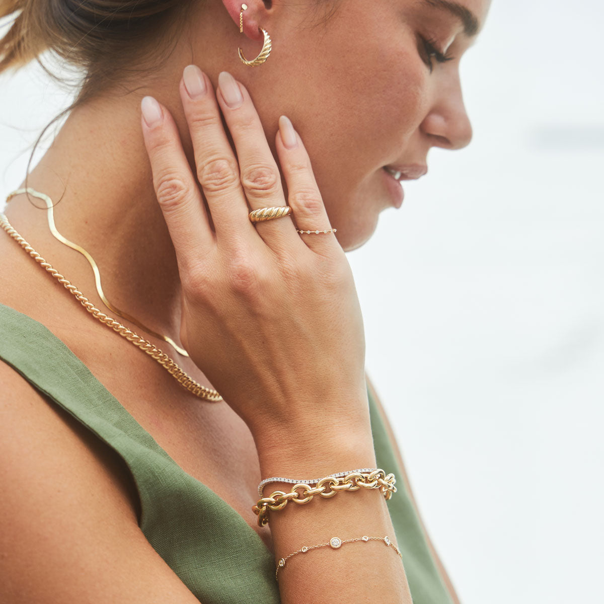 Croissant Hoop Earrings N60344