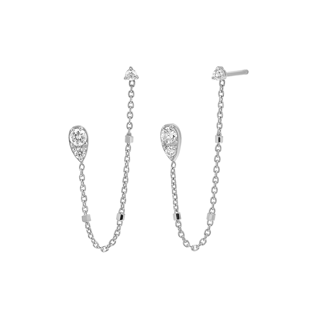 Pear Chain Duo Stud Earrings T2539