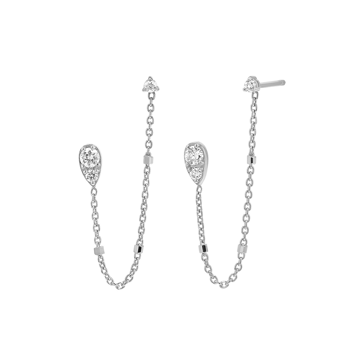 Pear Chain Duo Stud Earrings T2539