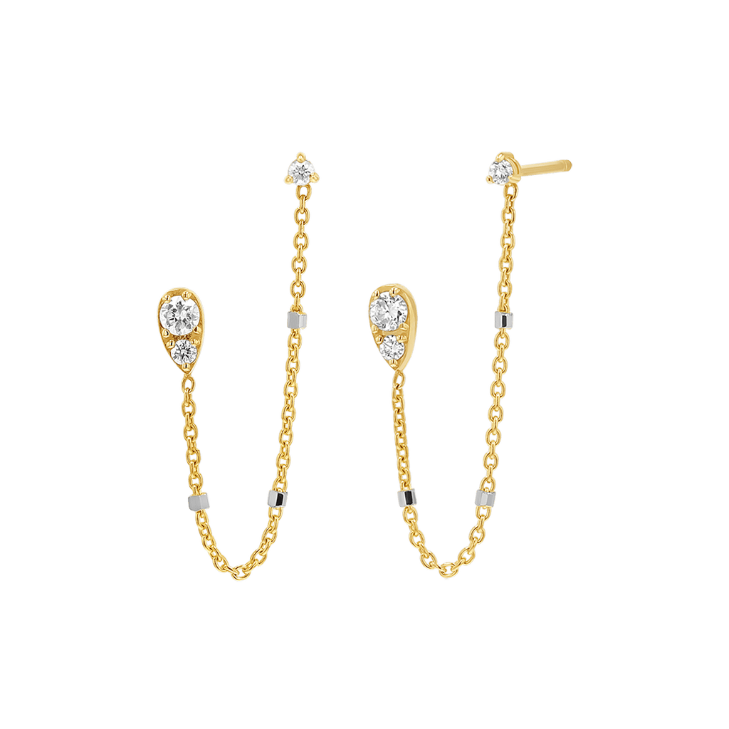 Pear Chain Duo Stud Earrings T2539