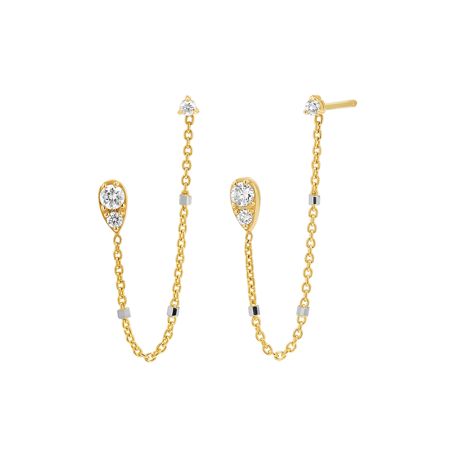 Pear Chain Duo Stud Earrings T2539