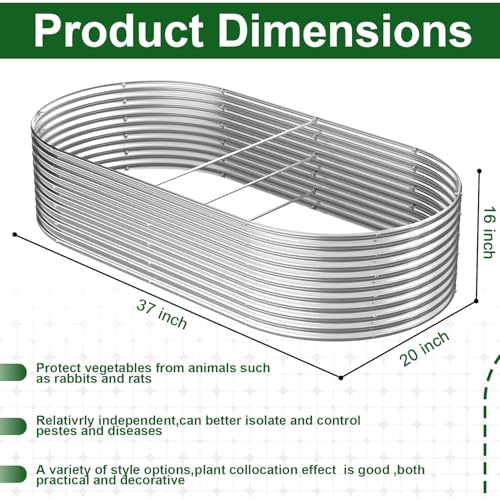 2 Pack 6x3FT Tall Galvanized Raised Garden Bed Z791786