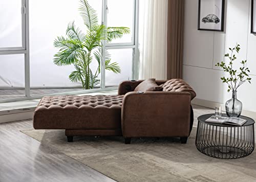 Dark Grey Oversized Polyester Chaise Lounger Sofa Bed V905