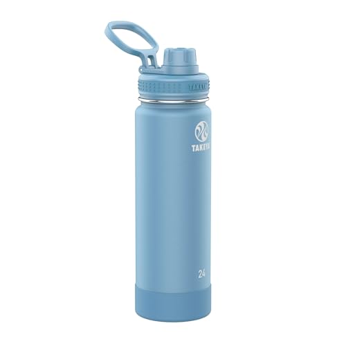 18 oz Midnight Blue Double Stainless Steel Insulated Water Bottle with Spout Lid A327207