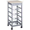 Gray Compact Rolling Kitchen Cart with Storage Drawer P636613
