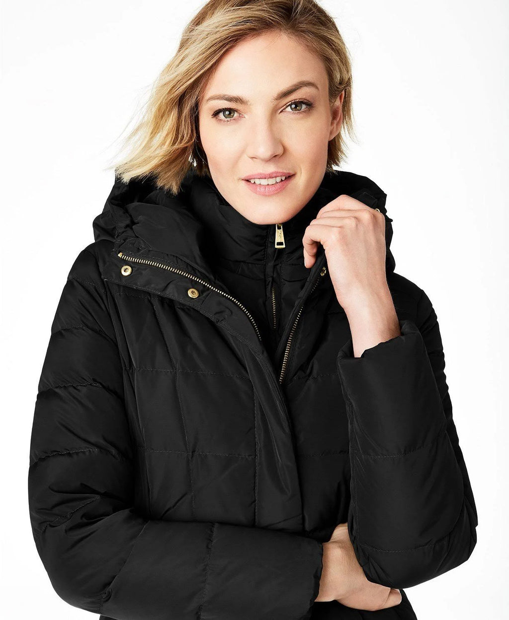Black Maxi Puffer Coat Q802695