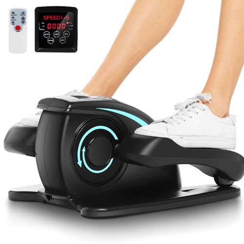 Under Desk Elliptical Machine, Quiet Pedal Exerciser, Smart LCD Display, Remote Control X30138