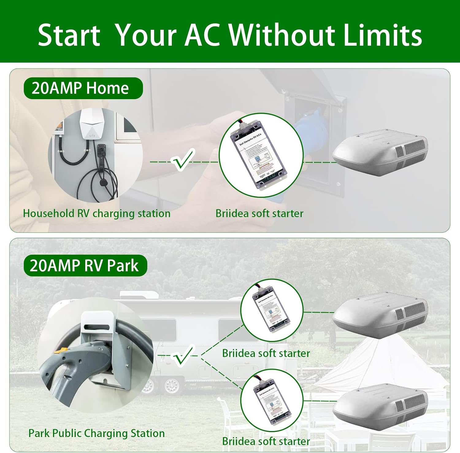 Soft starters for RV air conditioners O30074