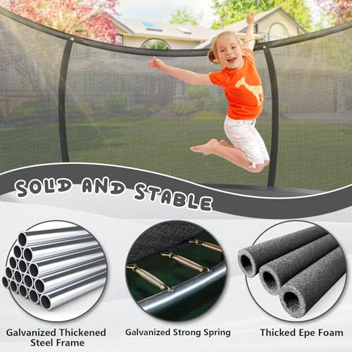 12FT 14FT 15FT 16FT Trampoline with Enclosure Net I43685