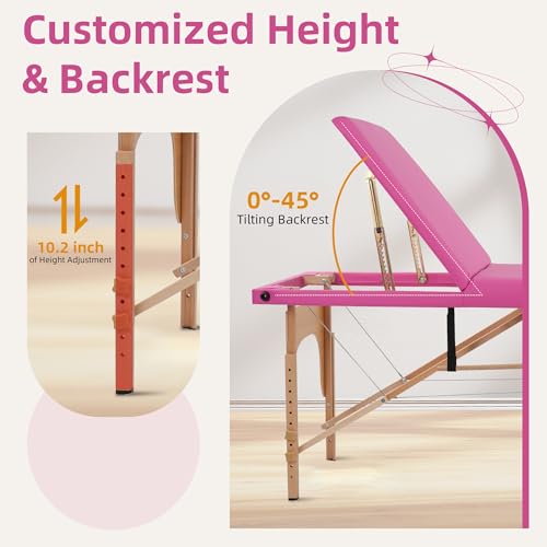 Black 3 Fold Portable Massage Table with Carrying Bag V710037