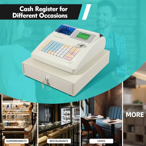 Black Grey Cash Register with Cash and Coin Drawer S444
