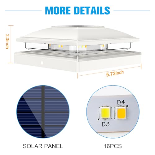 12pack Solar Post Cap Light for 4x4 5x5 6x6 Wooden Vinyl Post O50776