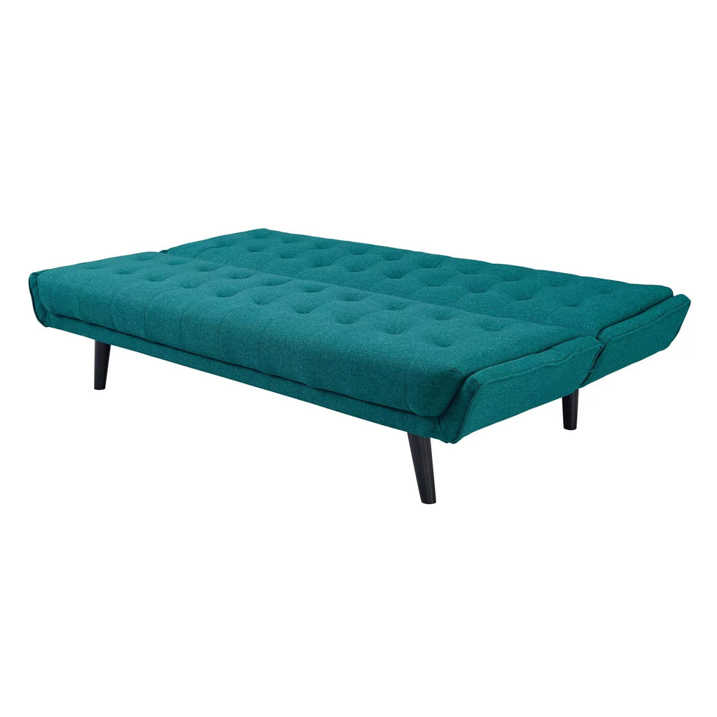 Aqua Blue Fabric Tufted Sofa Bed E603