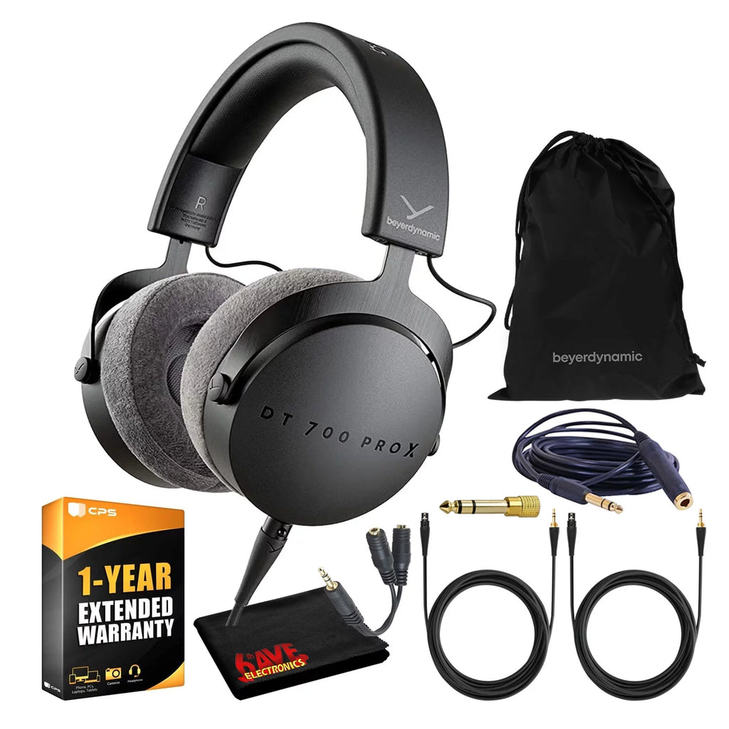 Closed-Back Studio Headphones Bundle with Detachable Cable, Headphone Splitter, Extension Cable U893