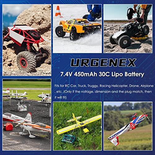 7.4V 450mAh Rechargeable Lipo Battery with JST & PH2.0 Plug X1521