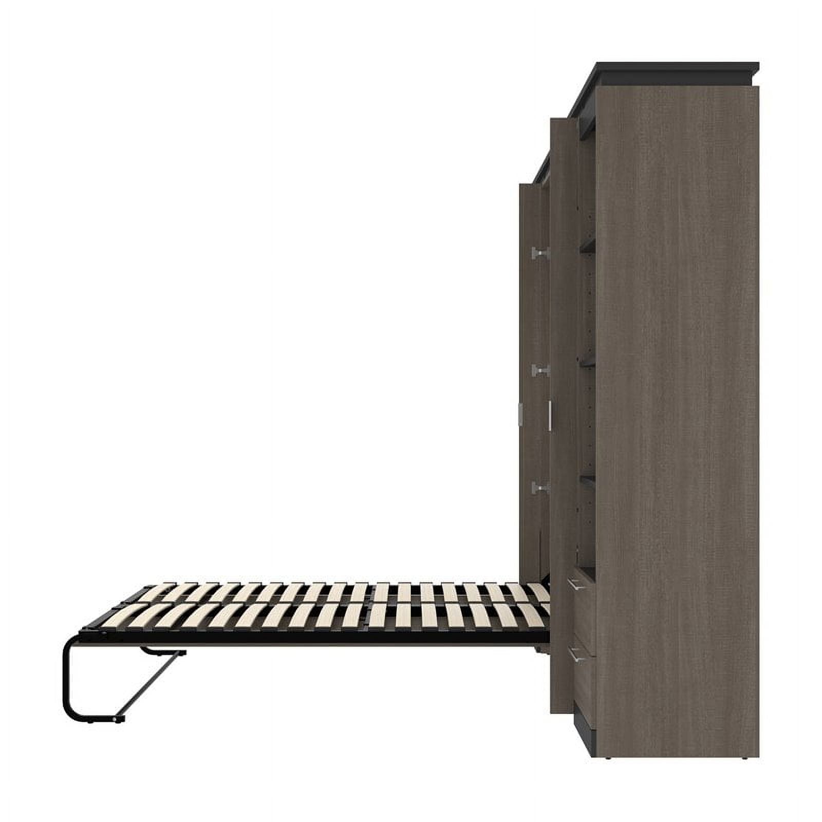 98" Full Murphy Bed and 2 Bookcases with Drawers in Bark Gray R754