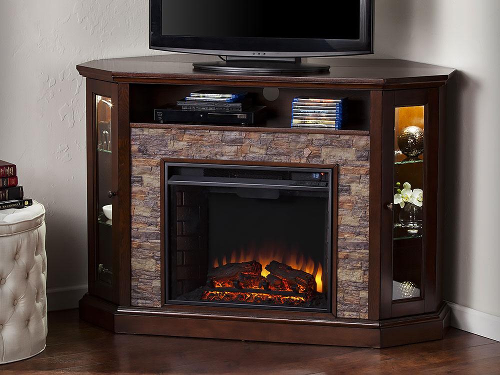 Espresso Wall Corner Electric Fireplace TV Stand D724928