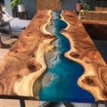 Live Edge Epoxy Dining Table (16.5" Tall, 48 x 24 Inches) H914324