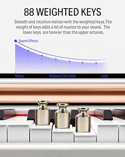 White Weighted Action Digital Piano with Furniture Stand G944