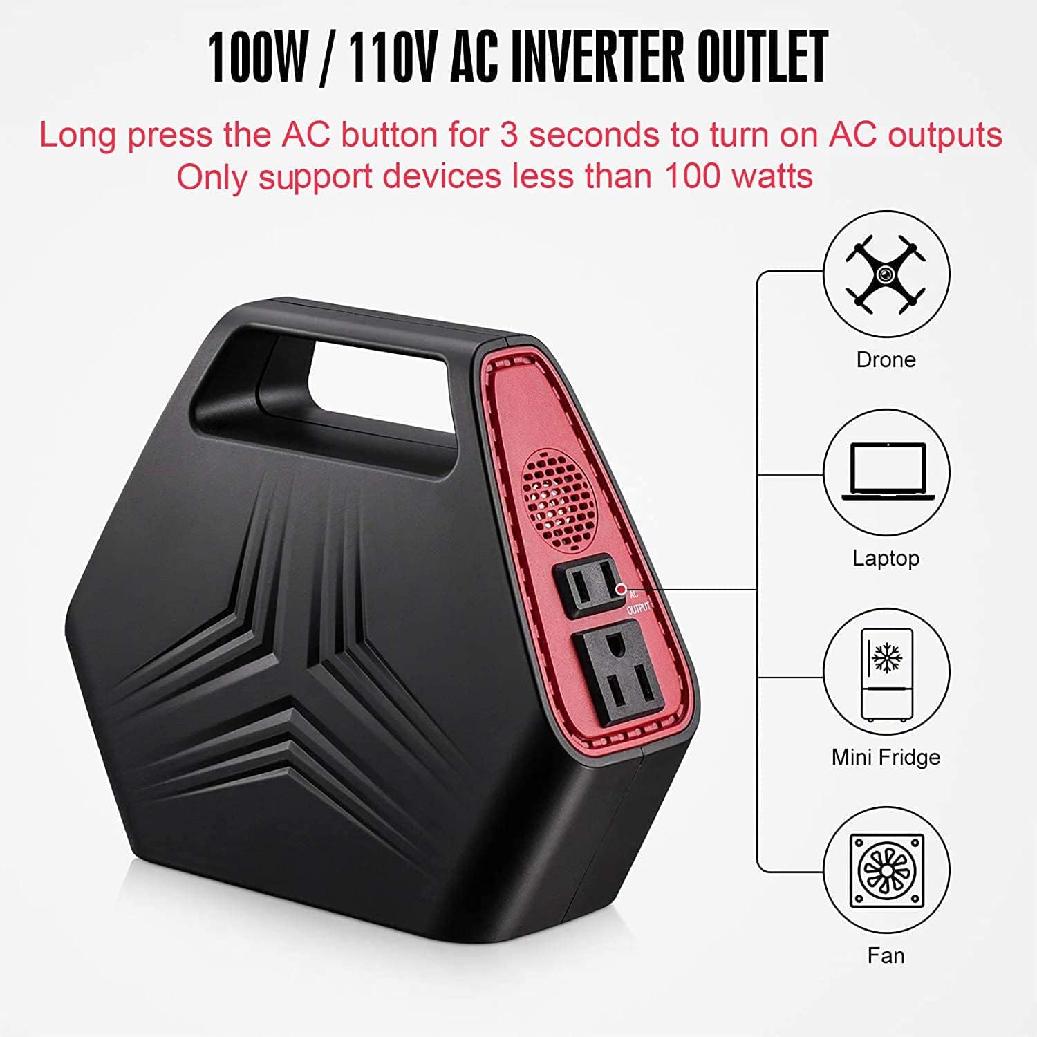 146Wh 42000mAh Portable Power Station with Dual 110v AC Outlet, 2 DC Ports, QC 3.0 USB Ports N171