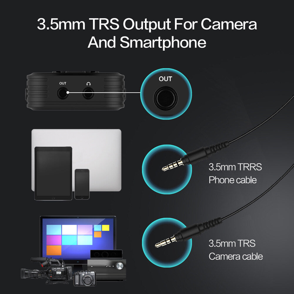 2.4G Wireless Microphone System with 1 Transmitter & 1 Receiver & 1 Lavalier Microphone N77874