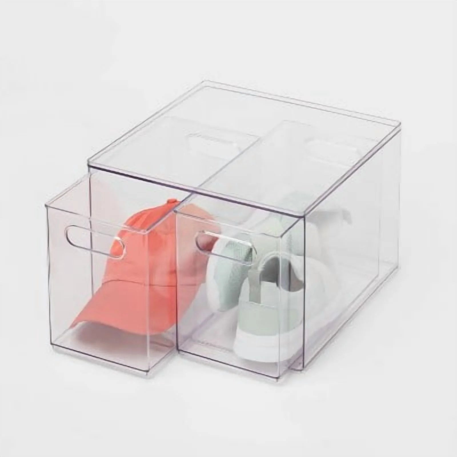 2 Drawer Clear Acrylic Utility Bins V800