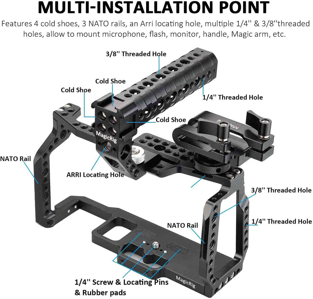 Camera Cage Kit with Top Handle and T5 SSD Mount Holder S6152