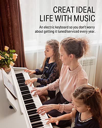 White Weighted Action Digital Piano with Furniture Stand G944