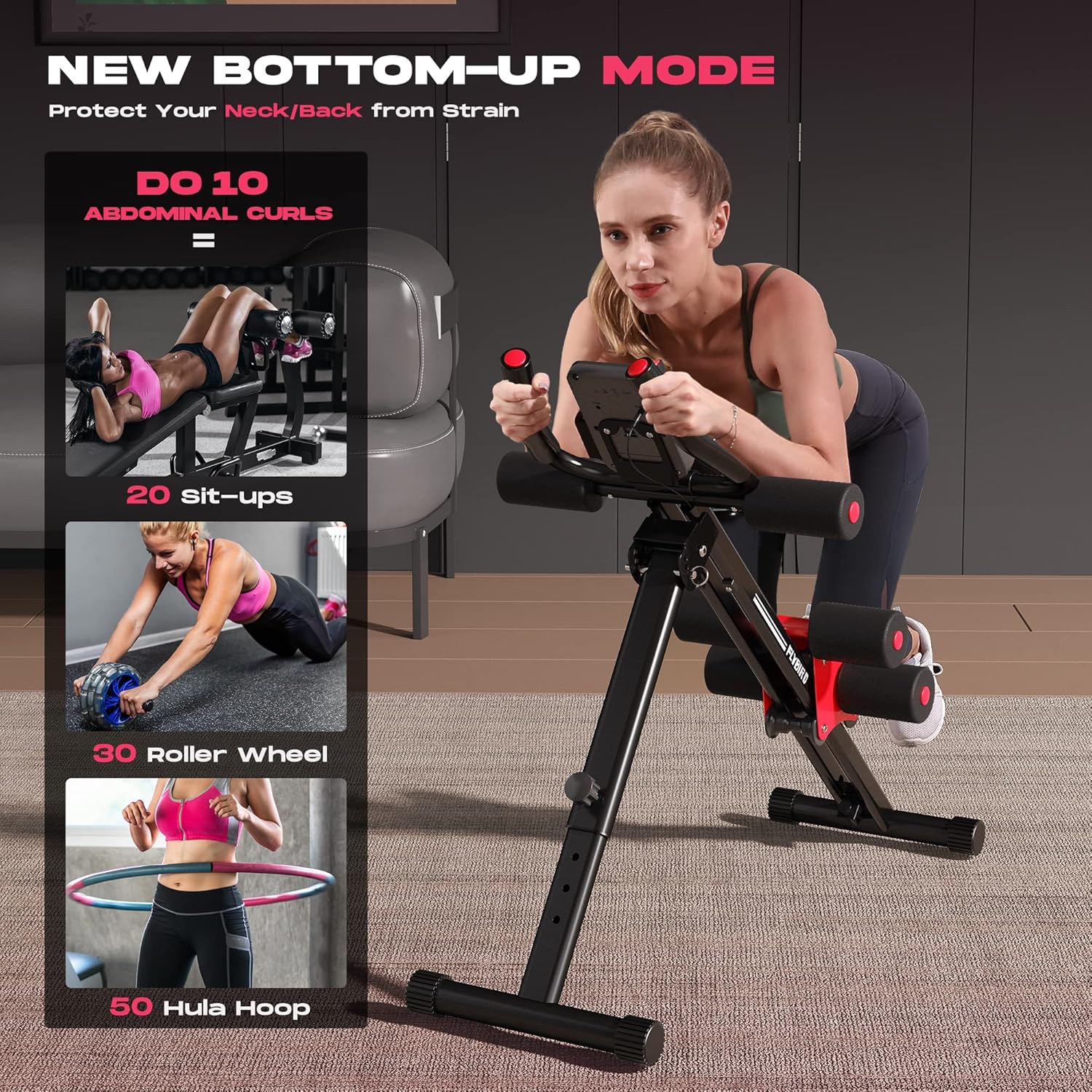 Adjustable Foldable Ab Machine L3677