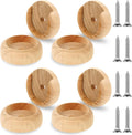 4 Sets Solid Wooden Closet Rod Holders with Screws Z81467