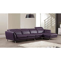 Purple Italian Leather Sectional with Right Facing Chaise R54026