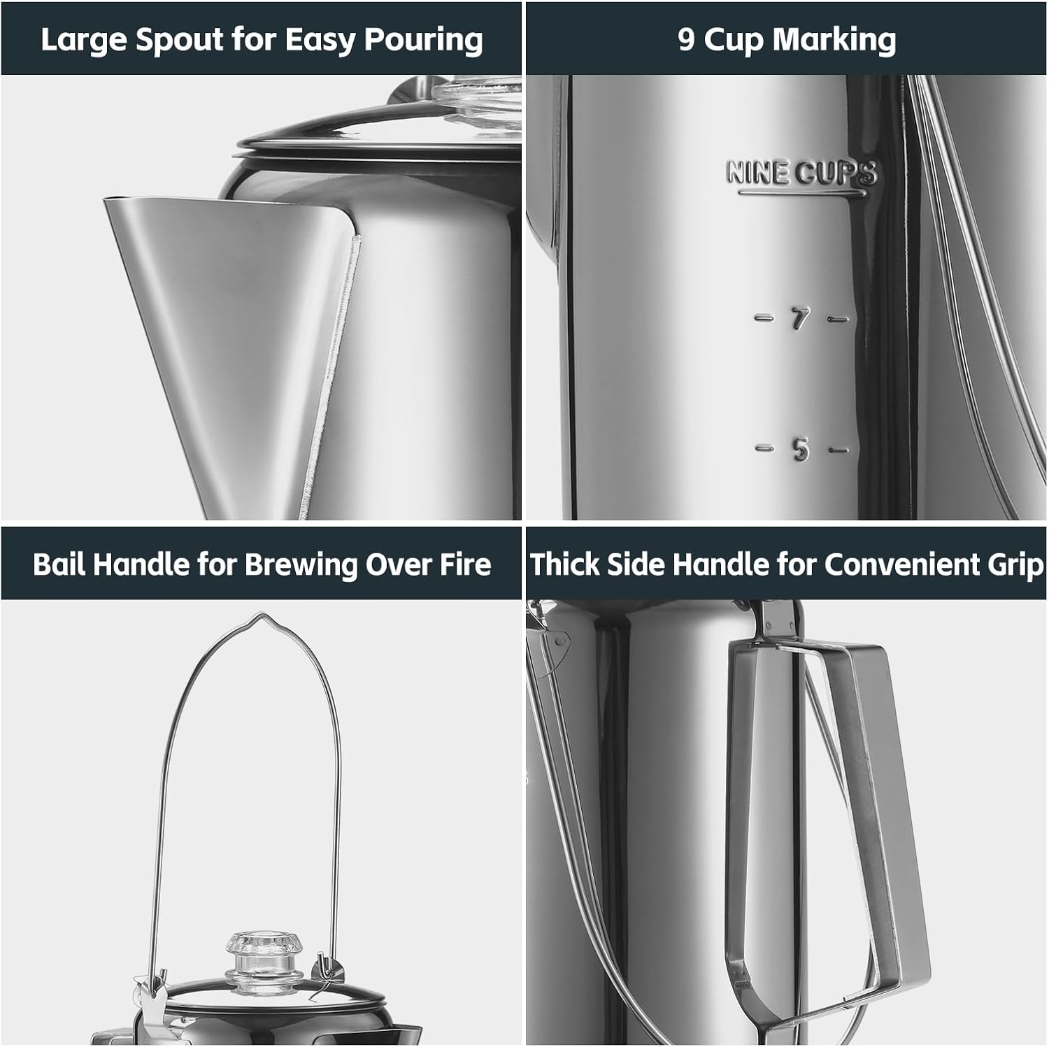 1.2L Stainless Steel Coffee Percolator J3996