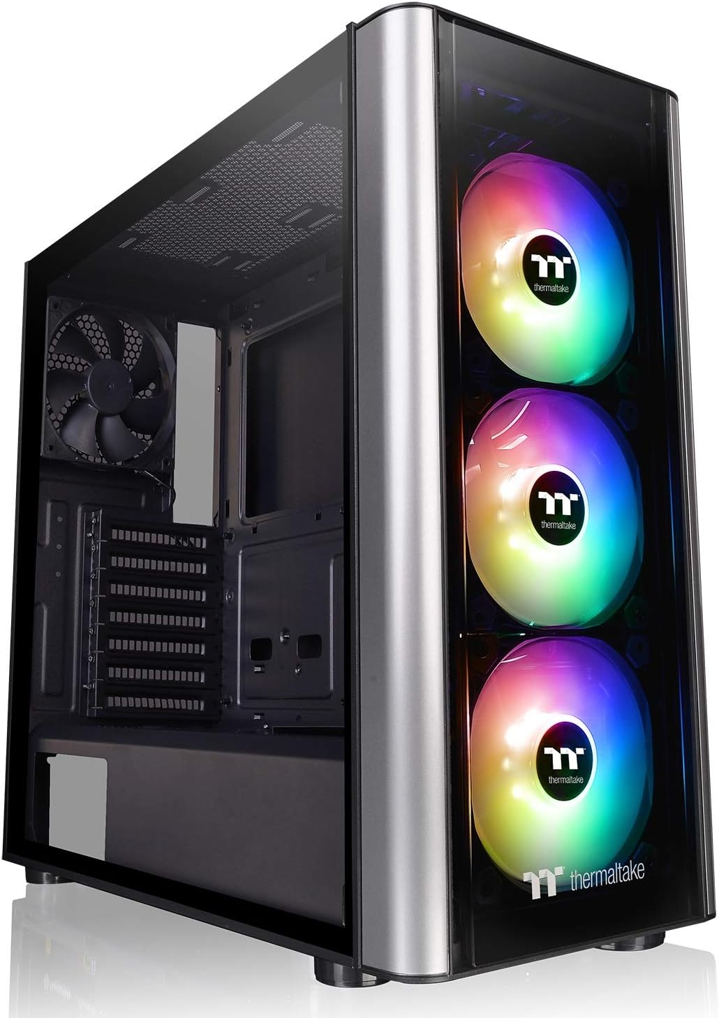 Black ATX Mid Tower Computer Case with 3 120mm ARGB Fans U352