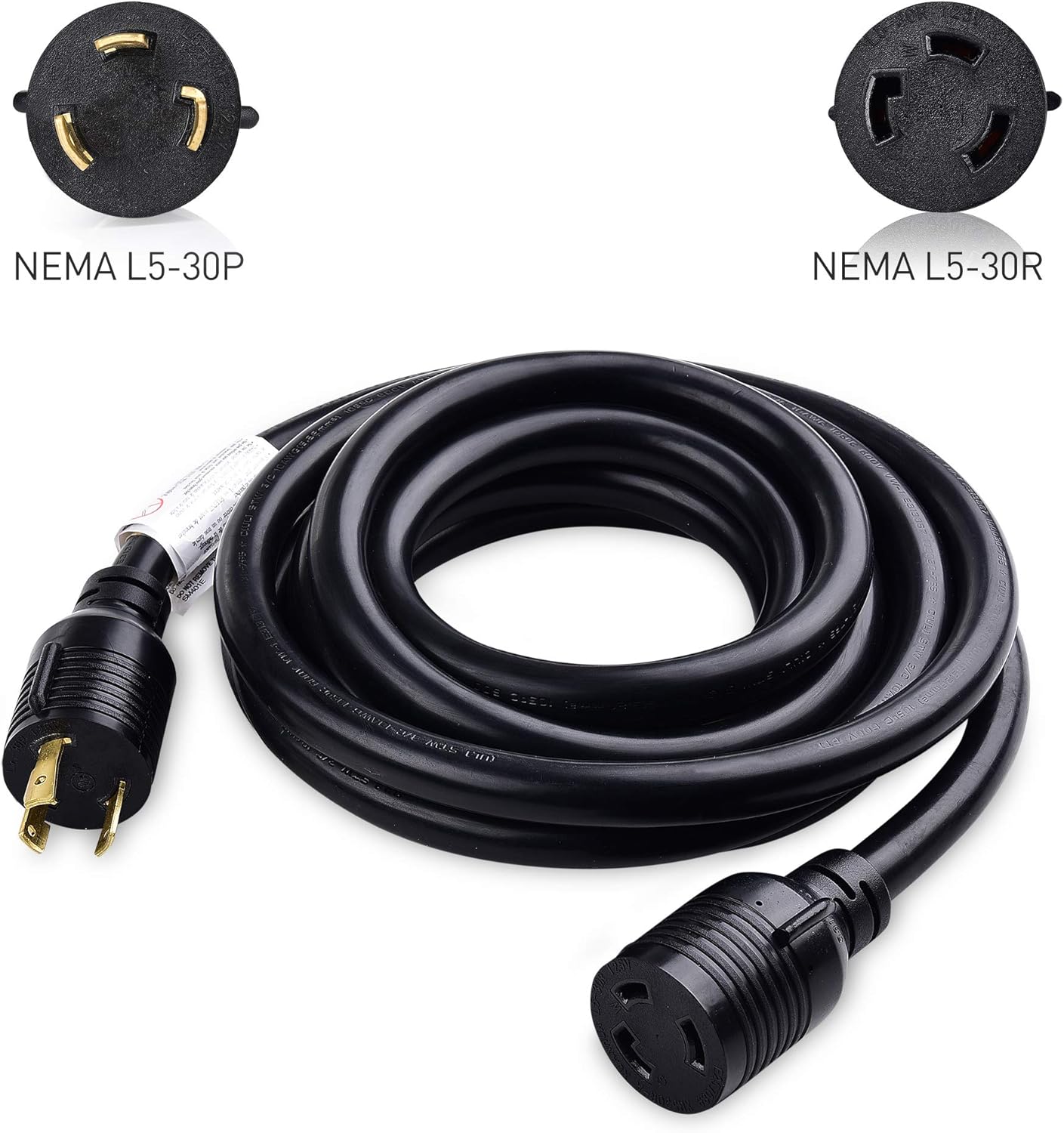 3 Prong 30 Amp Locking Generator Extension Cord 25 ft with Carry Strap N49421
