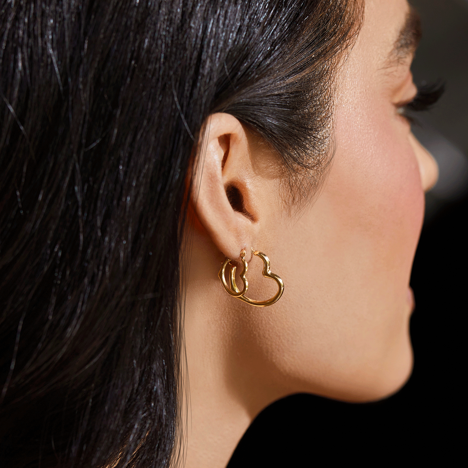Heart Hoop Earrings S48399