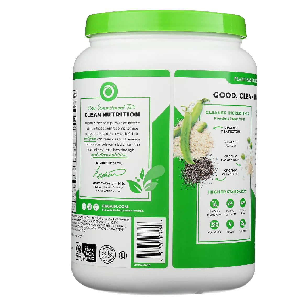 Sweet Vanilla Bean Organic Protein Powder, 2.05 lb L72245