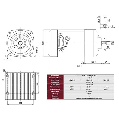 48V60V 1200W Electric Tricycle Motor G628993