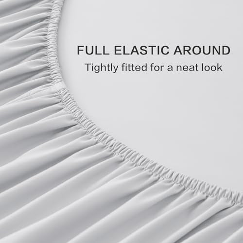 Queen Sheets Set, 100% Viscose Derived from Bamboo, Deep Pocket Up to 16", Dark Emerald Green W6856