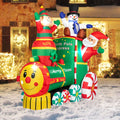 6ft Height Christmas Inflatable Santa Claus with Elf and Snowman Built-in LED Lights G8224