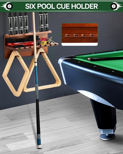 Hardwood Pool Cue Rack for 6 Cues O400330