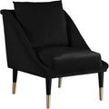 Contemporary Velvet Accent Chair in Soft Black A227