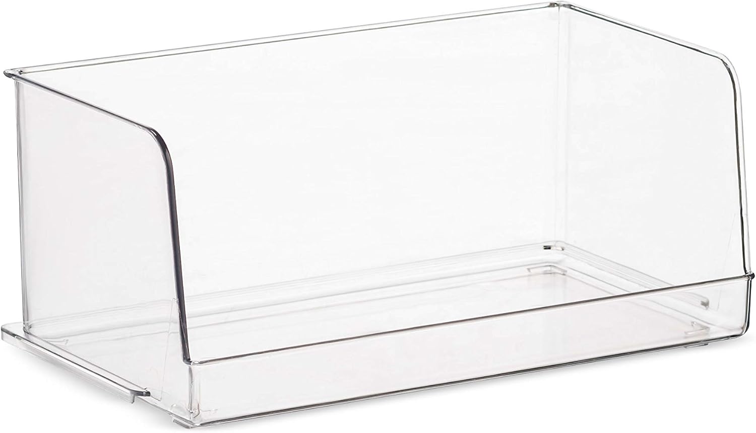 Set Of 4 Clear Plastic Stackable Food Storage Bins D563