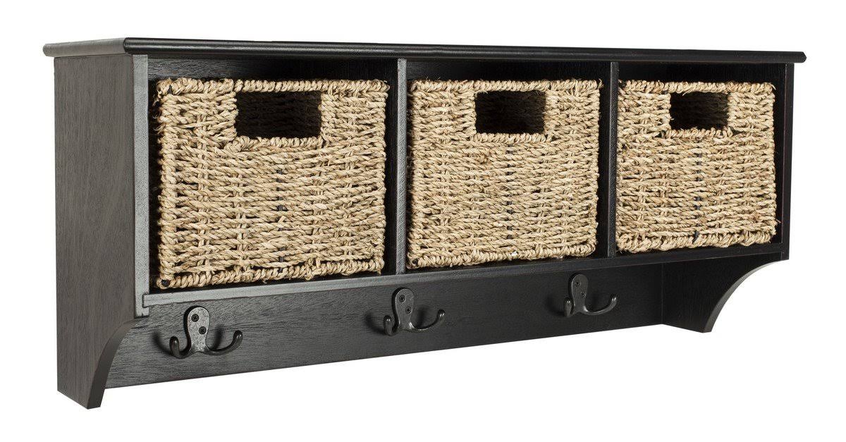 Cherry Hanging 3 Basket Wall Rack W90185