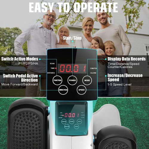 Under Desk Elliptical Machine, Quiet Pedal Exerciser, Smart LCD Display, Remote Control X30138