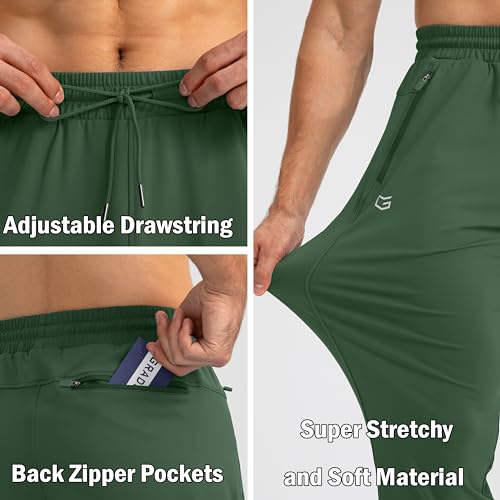 Men's Sweatpants with Zipper Pockets Tapered Joggers Athletic Pants A718