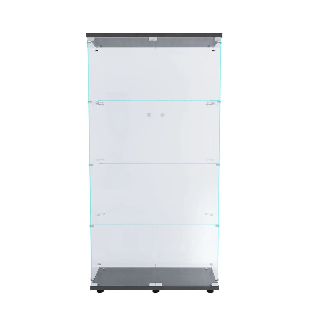 Black Glass Display Cabinet with 4 Shelves E126699