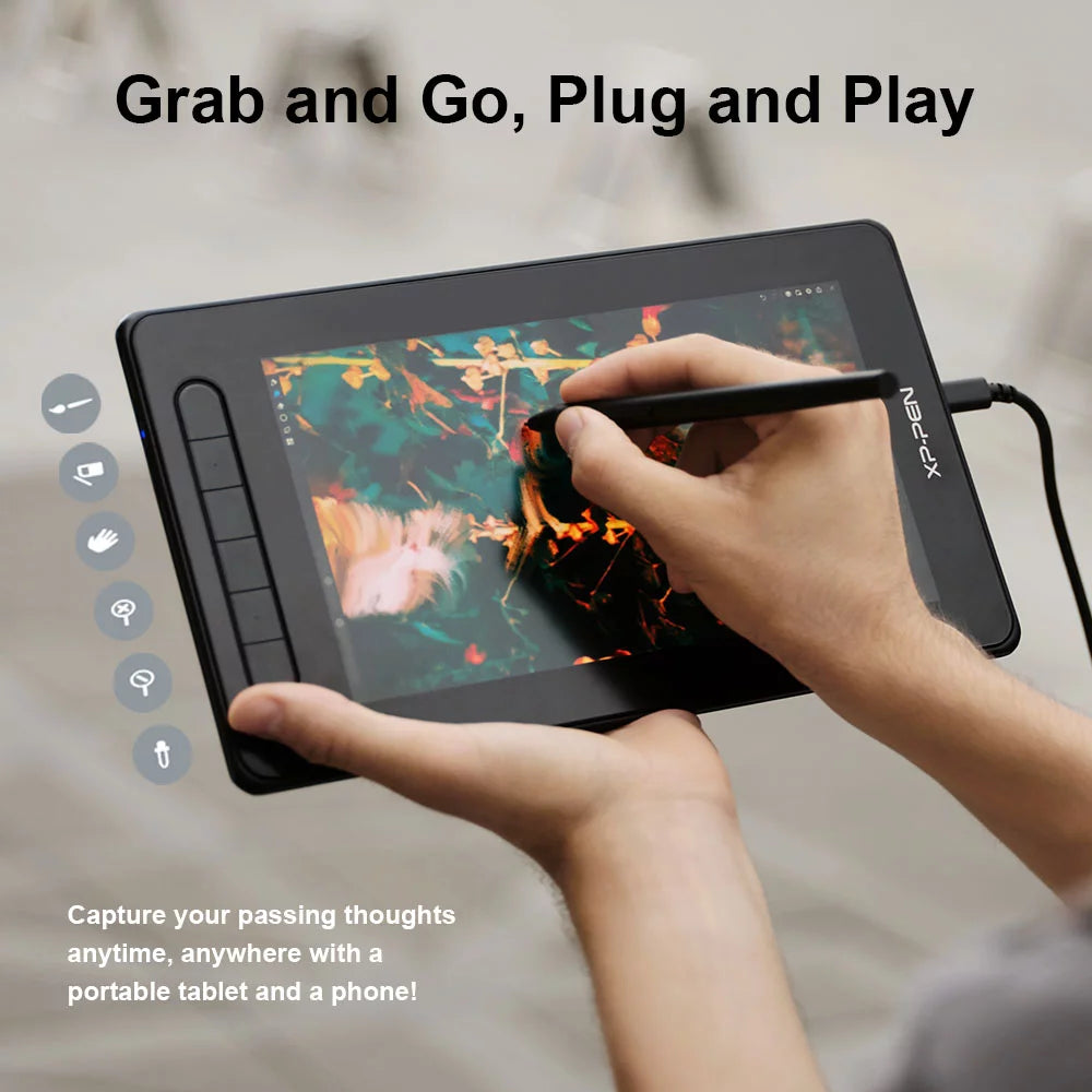 Blue Graphics Tablet with Screen Drawing Tablet U16706