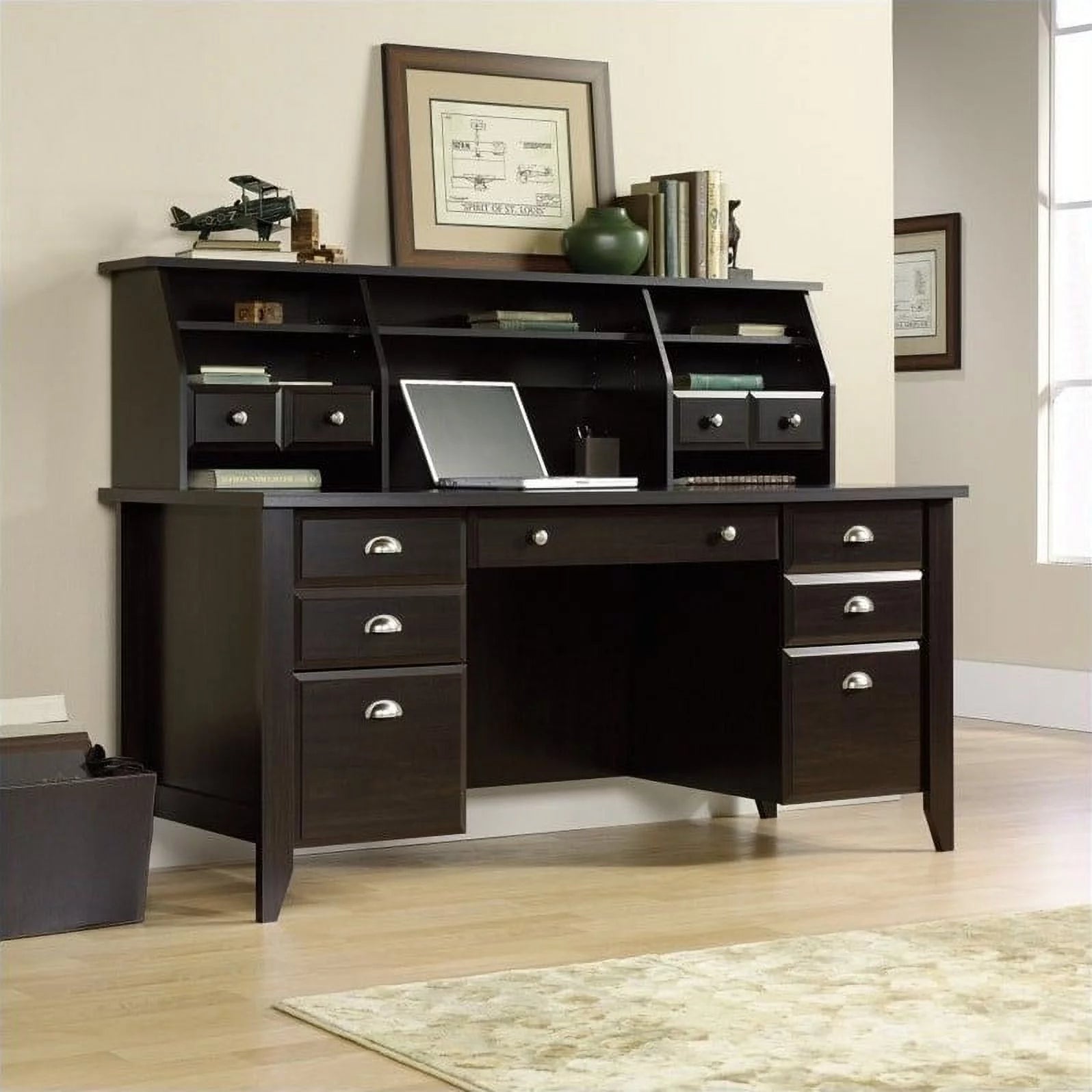 Executive Desk, Jamocha Wood Finish W363