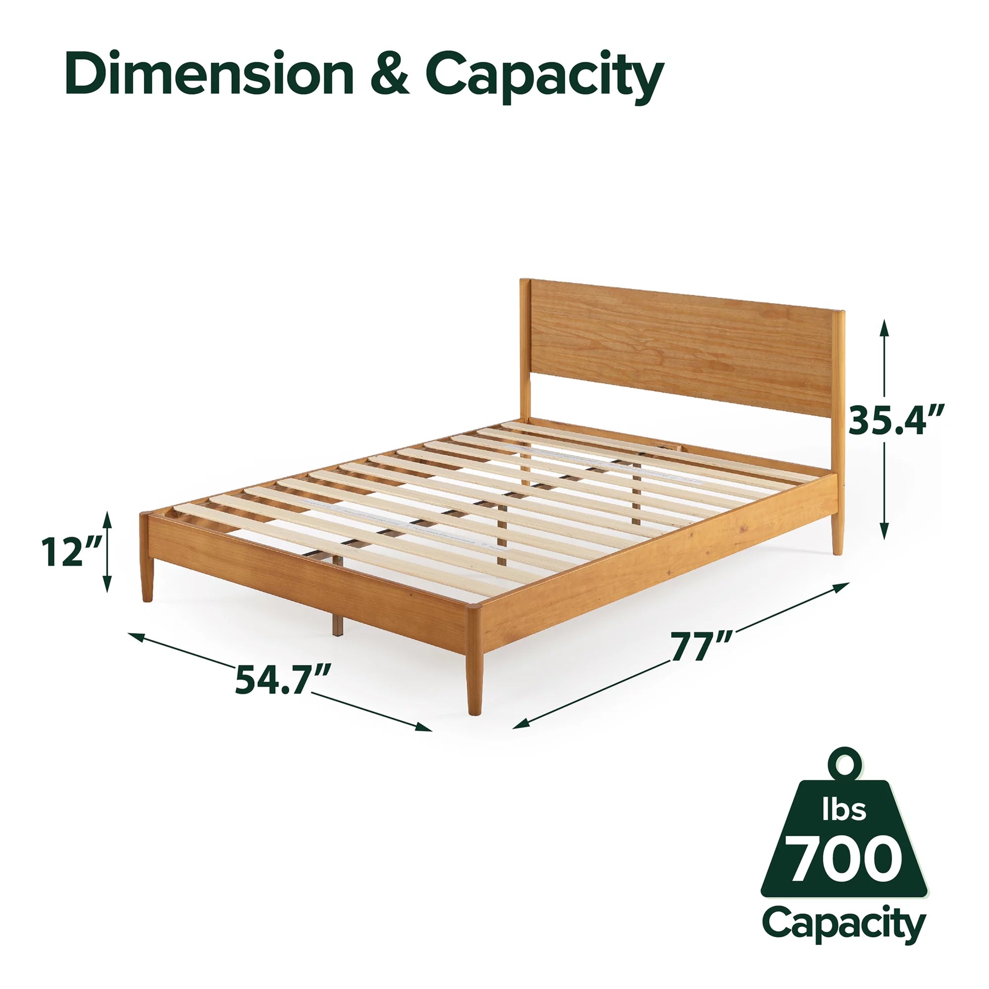 Full Wood Platform Bed Frame V8885