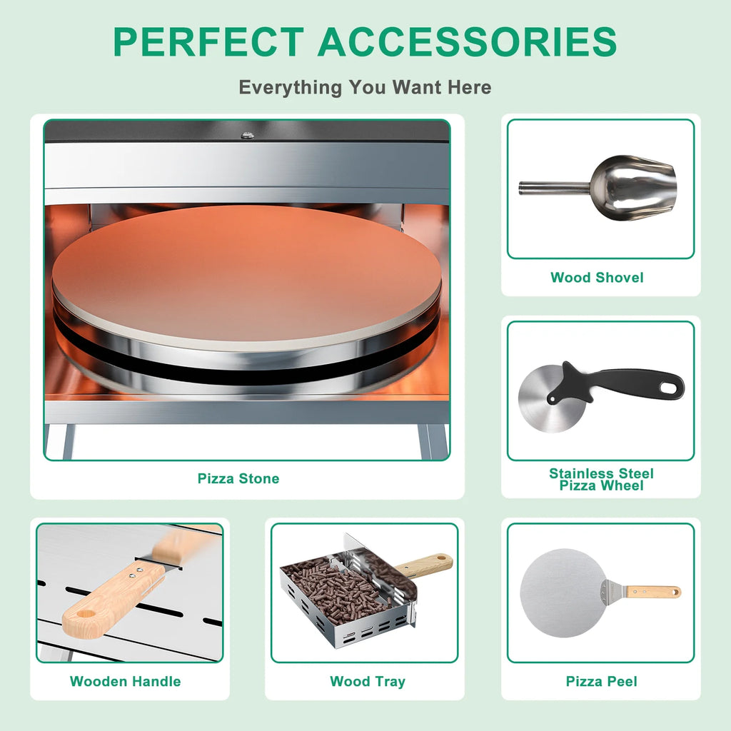 13" Stainless Steel Outdoor Pizza Oven P1954
